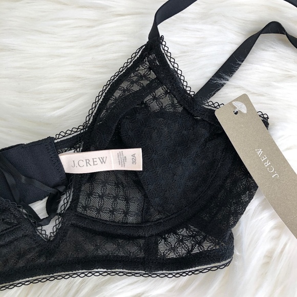 J. Crew Black Sheer Lace Sexy Underwire Bra 32 A - Picture 6 of 8